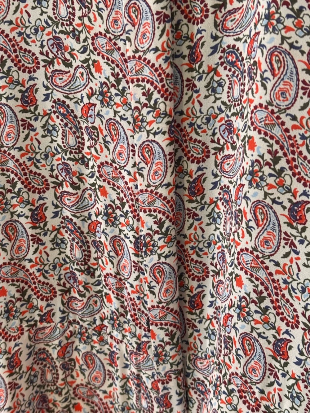 GAP Paisley Button-Front Long Sleeve Dress in Cream, Red & Navy Women’s Large - Picture 9 of 9